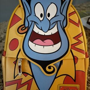 Disney Loungefly Vacation Genie Backpack in Blue and Red NWT